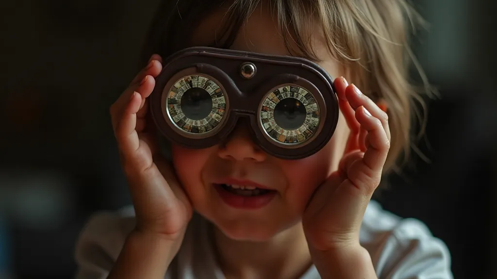Child using a vintage View-Master