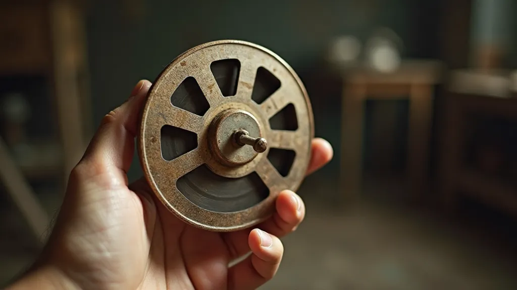 Damaged View-Master reel held in a hand