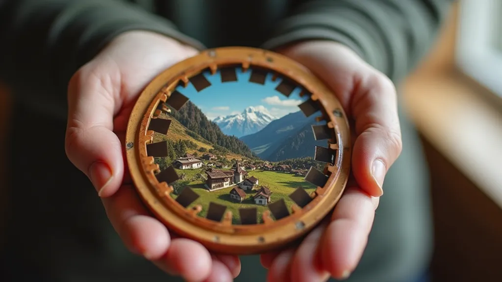Vintage View-Master reel showing the Swiss Alps