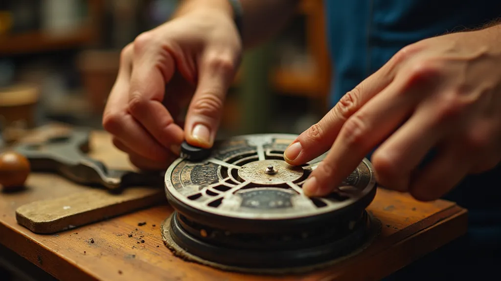 Craftsman cleaning a View-Master reel