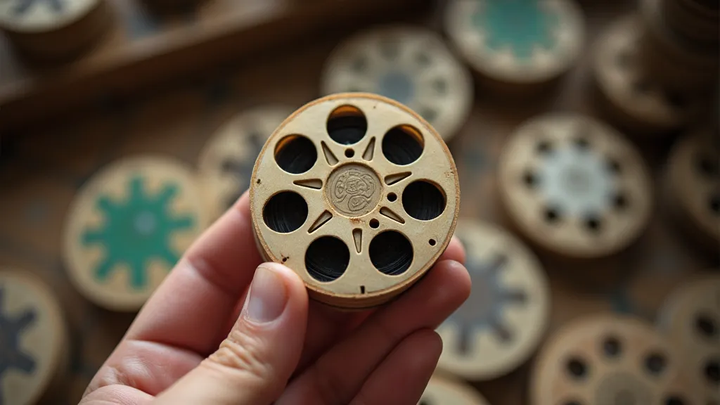 Vintage View-Master reel held in a hand