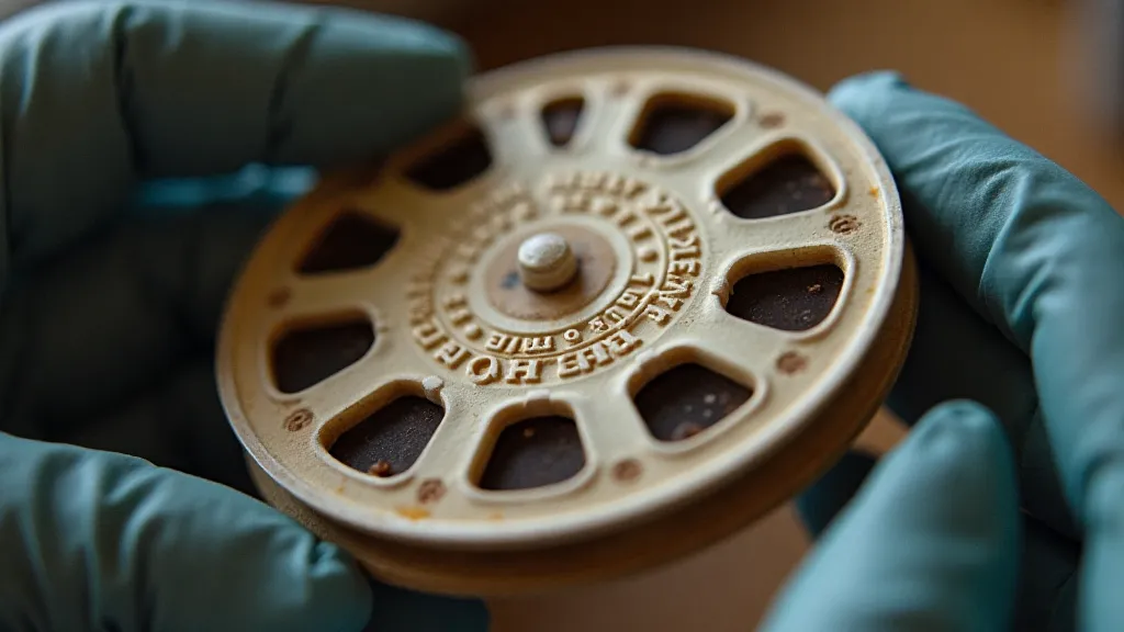Close-up of a vintage View-Master reel